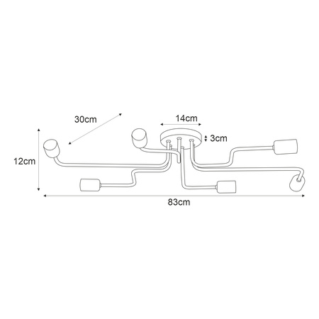 Lampa sufitowa K-4040 z serii PEKA Kaja Lighting