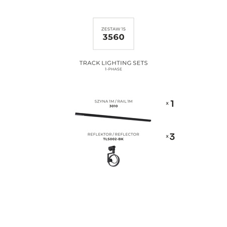 ZESTAW SZYNOPRZEWÓD jednoobwodowy 3xGU10/ES111 Zuma Line 3560