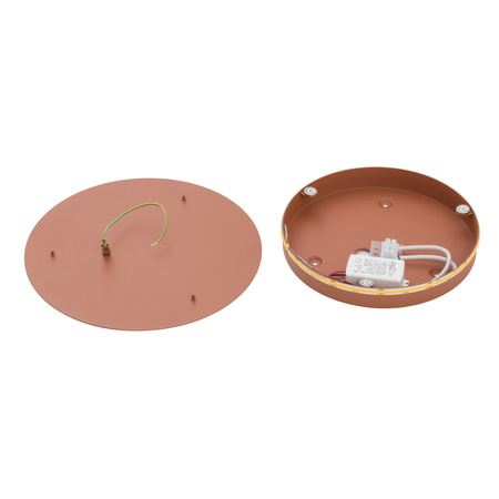 Płaski okrągły kinkiet 25cm z metalu w kolorze terakota RING LED M 3000K Nowodvorski 12658