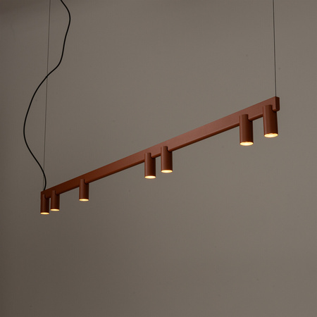Lampa wisząca podłużna 150cm w kolorze terakota z dodatkowym podświetleniem FOURTY LINE LED VII Nowodvorski 12423