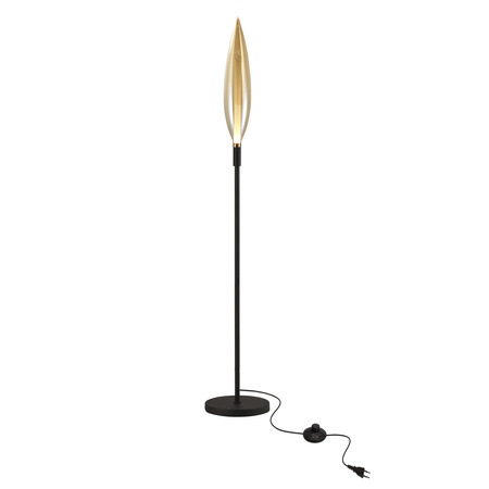 Lampa podłogowa czarna z podłużnym kloszem bursztynowym 1xG9 Candellux Studio 51-51240