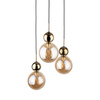 Lampa wisząca potrójna bursztynowe klosze plus ozdobne złote kule SIA GOLD 3xG9 Tk Lighting 10898