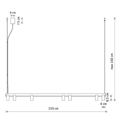 Lampa wisząca podłużna beżowa 150cm z dodatkowym podświetleniem  FOURTY LINE LED VII Nowodvorski 12294