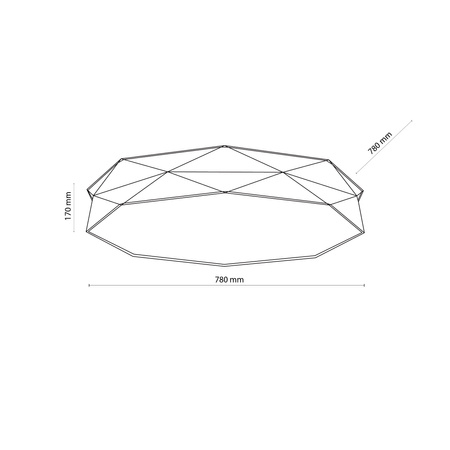 Lampa sufitowa, plafon KANTOOR NEW grafit 88cm TK Lighting 4223