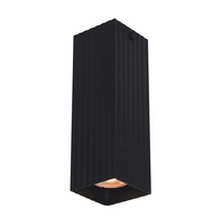 Ryflowana oprawa sufitowa natynkowa czarna 1xGU10 Tecno Italux CLN-37492-M-BK