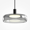 Potrójna czarna lampa wisząca ze szklanymi dymionymi kloszami  FLOAT LED 3000K Maytoni MOD498PL-L25BK1