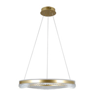 Złota lampa wisząca okrąg 60cm LED Morte Italux PND-34535-L-GD