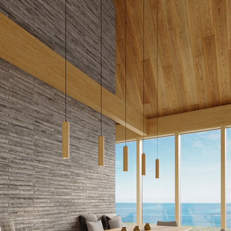 Lampa wisząca LINO 2 naturalne drewno Sollux SL.0637