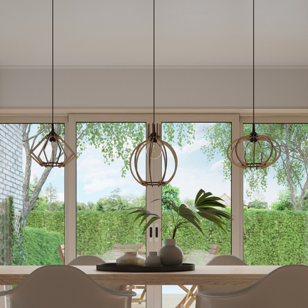 Lampa wisząca POMPELMO drewniana Sollux Lighting SL.0393
