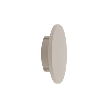 Okrągły płaski kinkiet w kolorze beżowym podświetlający elewacje 13,5cm IP65 3000K ARIA LED S Nowodvorski 11563