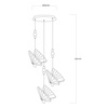 Lampa wisząca Mariposa Motyle 3 złota LED CCT Light Prestige LP-1715/3P