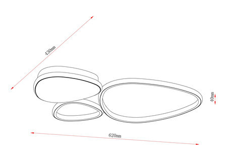 Lampa sufitowa trzy nieregularne ringi w kolorze beżowym HURON LED 3000K Zuma Line 2023519C3-BE