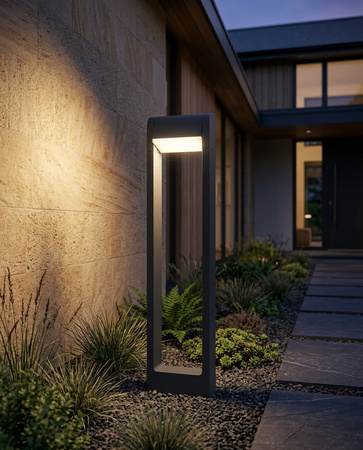 Ciemnoszara smukła lampa ogrodowa LED 80cm NOVARA GREY Kaja Lighting K-8258