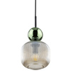 Lampa wisząca pojedyńcza z ryflowanym koniakowym kloszem i zieloną kulą SOPHIA GREEN COGNAC 1xE14 Tk Lighting 11144