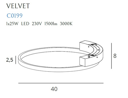 Lampa sufitowa plafon VELVET LED MaxLight C0199