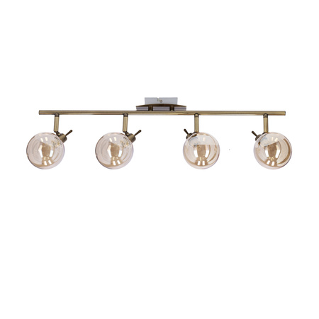 Lentini lampa sufitowa listwa patynowy 4x40w g9 klosz bursztynowy Candellux 94-16362