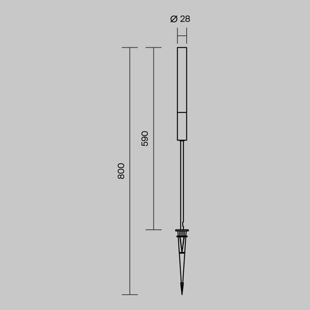 Słupek ogrodowy dogruntowy 59cm LED 3000K Flare O487FL-L3GF3K Maytoni