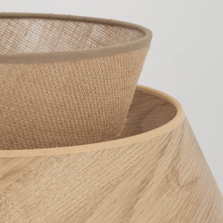 Lampa podłogowa w kolorze sabia KALUM WOOD + Juta średnica 45cm 1xE27 Tk Lighting 16225