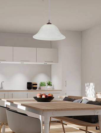 VERA LAMPA WISZĄCA MIEDZIANY 1X60W E27 KLOSZ ALABASTROWY Candellux 31-24572