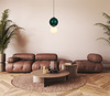 Lampa wisząca zielona kula ceramiczna 18cm wraz ze szklanym białym kloszem LED 3000K Pieve Italux PND-95221-1M-GRN