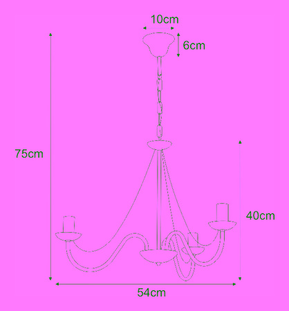 Złota lampa wisząca - świecznik w stylu glamour BARTEZ Kaja Lighting  KZ-3990