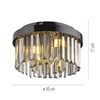 Okrągła czarna lampa sufitowa 30cm ze szklanymi zwisami KULUNKA 4xG9 Just Light 15048-18
