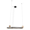 Lampa wisząca czarna obręcz 80cm z ozodbnymi kulami z kamienia naturalnego LED 3000K Maxlight P0702 Solaris