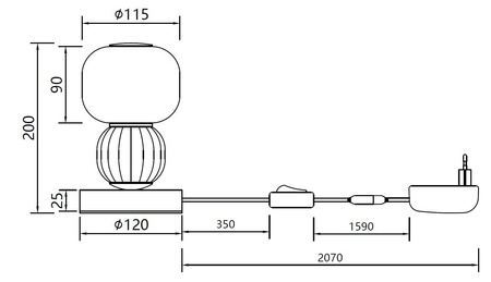 Mała lampka stołowa ceramika w kolorze pudrowy róż i szkło Modern Maxlight T0072