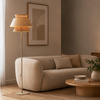 Lampa podłogowa w kolorze sabia KALUM WOOD + Juta średnica 45cm 1xE27 Tk Lighting 16225