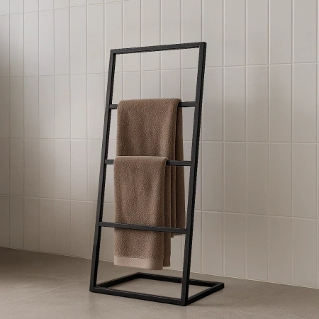 Czarny wieszak na ręczniki KS-41 WIESZAK TOWEL IV z serii KAJA HOME