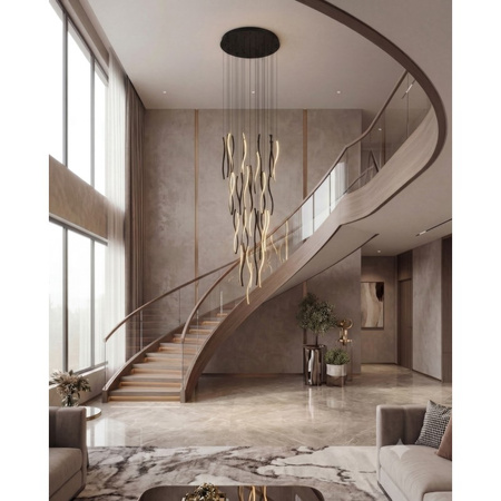 Duża czarna lampa wisząca na antresole FLOW 41 PENDANT 3-STEP DIMM 4000K BK Azzardo AZ7227