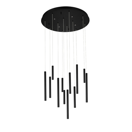 Duża lampa wisząca 12 punktów świetlnych z wbudowanym ściemniaczem ILIOS 12 PENDANT 3-STEP DIMM BK AZZARDO AZ5744