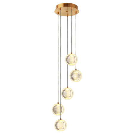 Lampa wisząca Brillant 5 złota LED CCT Light Prestige LP-3303/5P GD
