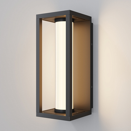 Kinkiet ogrodowy LED nowoczesny czarny prostokątny IP54 LED 3000K Expo O480WL-L12B3K Maytoni