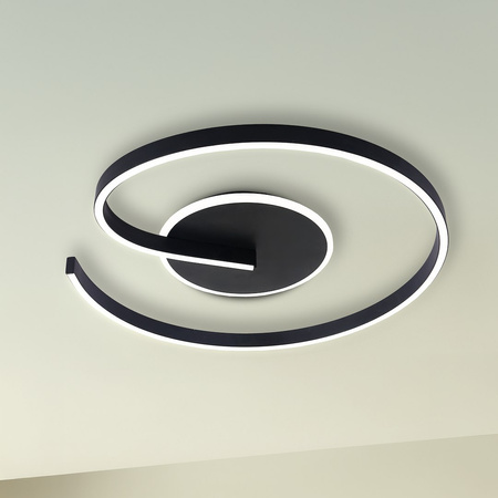 Czarna lampa sufitowa do salonu LORENZO BLACK 22W LED 4000K Milagro ML1848