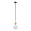 Pojedyńcza lampa wisząca z białym ryflowanym kloszem i ozdobną kulą SOPHIA COGNAC WHITE 1XE14 Tk Lighting 11590