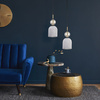 Lampa wisząca z białym ryflowanym kloszem i ozdobną bursztynową kulą SOPHIA COGNAC WHITE 1xE14 Tk Lighting 11020