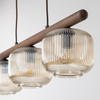 Lampa wisząca trzy szklane klosze na drewnianej belce SALVIA BROWN 3xE14 Tk Lighting 11069
