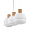 Potrójny zwis lampa wisząca szklana z elementami drewna MELIA 3xE27 Tk Lighting 11091