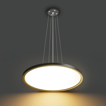 Czarna okrągła lampa wisząca o średnicy 48cm LED Manito Italux PND-72843-480R-36W-BL
