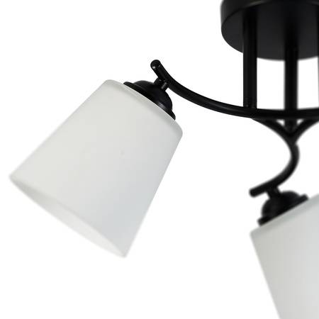 Czarna potrójna lampa sufitowa Pafos Black do salonu 3xE27 Milagro ML2257