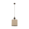 Lampa wisząca abażur o średnicy 25cm z ciemnego lnu AMURA NEW BROWN 1xE27 Tk Lighting 11438