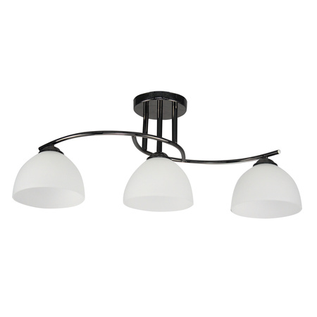 GRACJA LAMPA SUFITOWA CZARNY PERŁOWY 3X40 E27 KLOSZ BIAŁY Candellux 33-22462