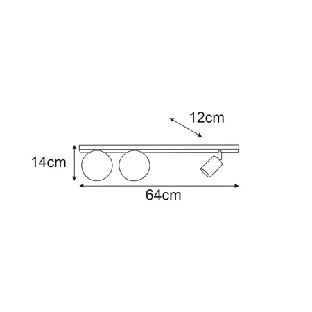 Listwa sufitowa z kloszami i reflektorem NANO Kaja Lighting K-6030