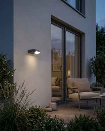 Ciemnoszary kinkiet elewacyjny LED IP54 NOVARA GREY Kaja Lighting  K-8256