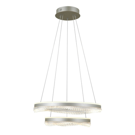 Lampa wisząca srebrna dwa okręgi LED Morte Italux PND-34535-2L-SILV