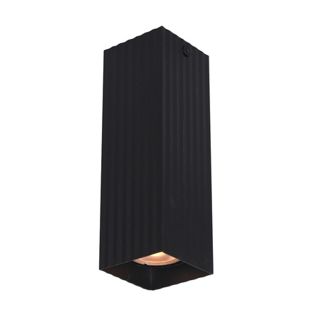 Ryflowana oprawa sufitowa natynkowa czarna 1xGU10 Tecno Italux CLN-37492-M-BK