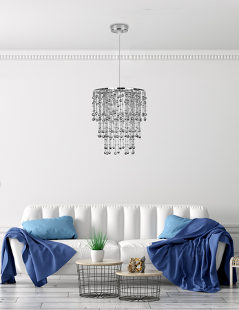 RONI LAMPA WISZĄCA 1X60W E27 ABAŻUR CHROMOWY Candellux 31-84323
