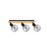 Lampa sufitowa drewno plus szklane klosze Barel 3xE27 Italux SPL-67535-3-BK-WO