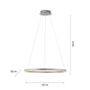  Lampa wisząca aluminiowy okrąg 58cm LED 3000K z funkcją ściemniania SwitchMo RITUS Just LIght 15394-95